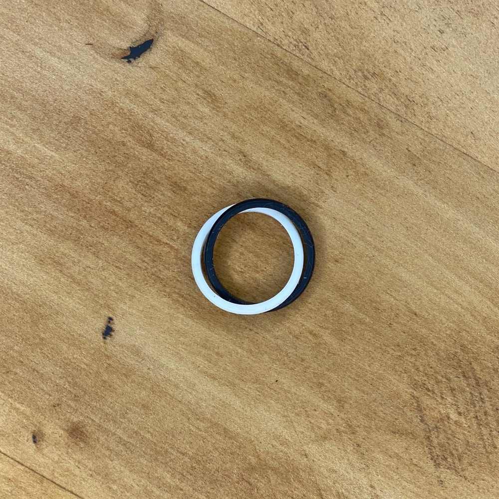 Black and white silicone twist ring
